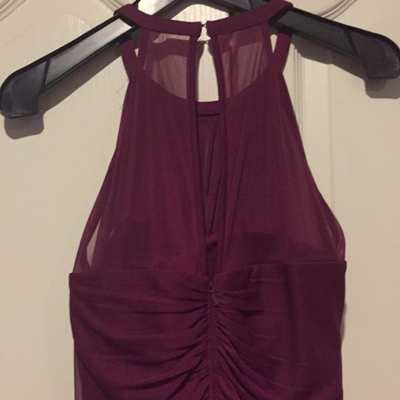 Purple David’s Bridal halter-style gown. - Picture 2 of 3